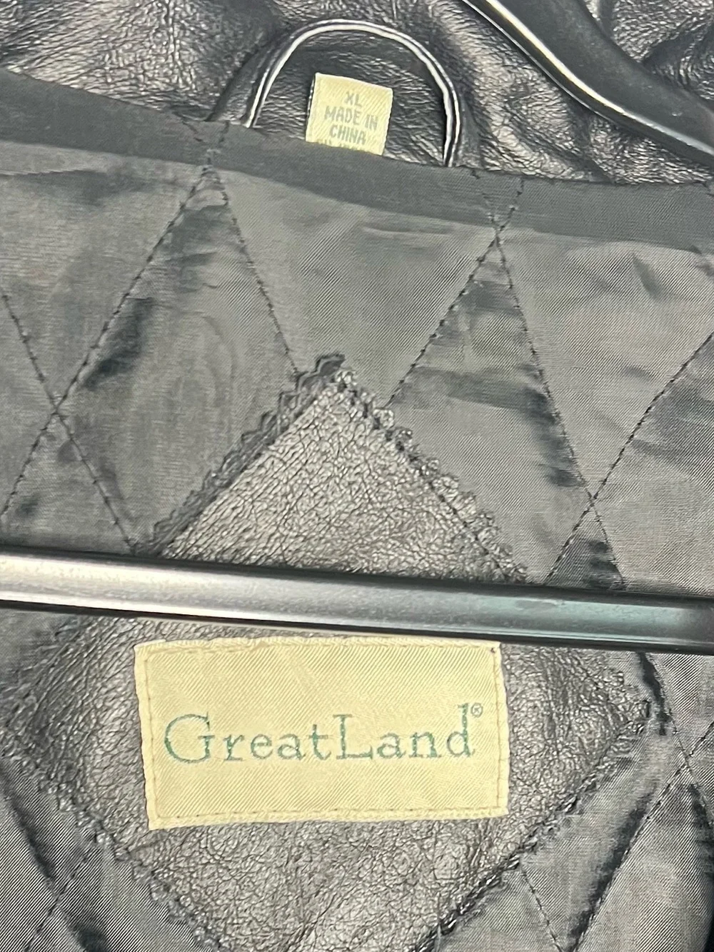 Greatland Men’s Jacket Black Leather Bomber 90s Y2K Vintage Sz XL Casual *FAIR